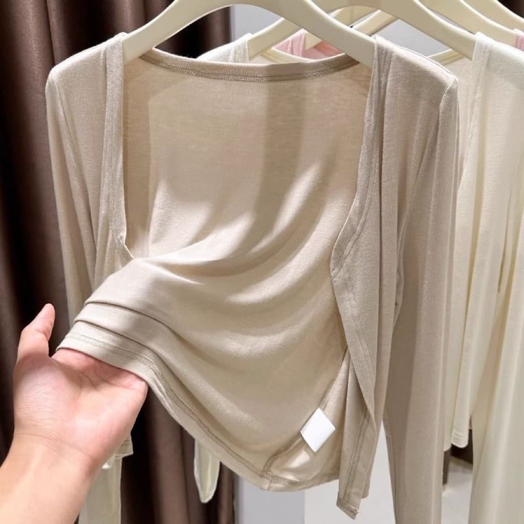 SẴN [BIGSIZE L-4XL] Áo Khoác Bigsize Nữ  Dáng Ngắn Tay Dài Chất Mỏng Nhẹ Mềm Rũ Màu Basic Dễ Phối Đồ