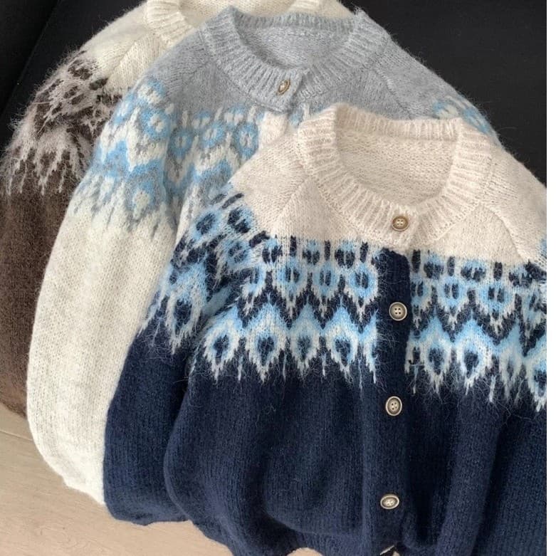 SẴN XL [BIGSIZE L-4XL] Áo Cardigan Bigsize Nữ Len Lông Mềm Dài Tay Hoạ Tiết Vintage Cài Nút Phong Cách Hàn Quốc