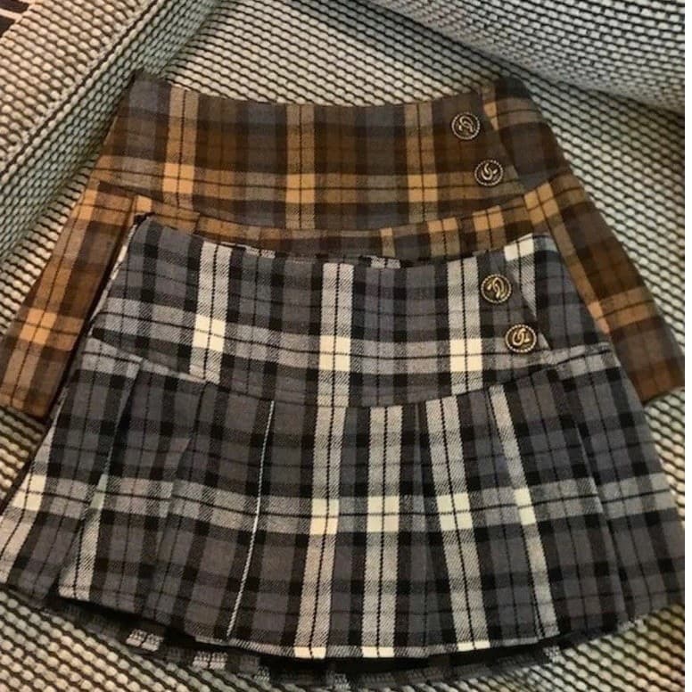 [BIGSIZE L-4XL] Chân Váy Caro Bigsize Nữ Dáng Ngắn Chữ A Xếp Ly Cạp Cao Đính Cúc Phong Cách Hàn Quốc 2026