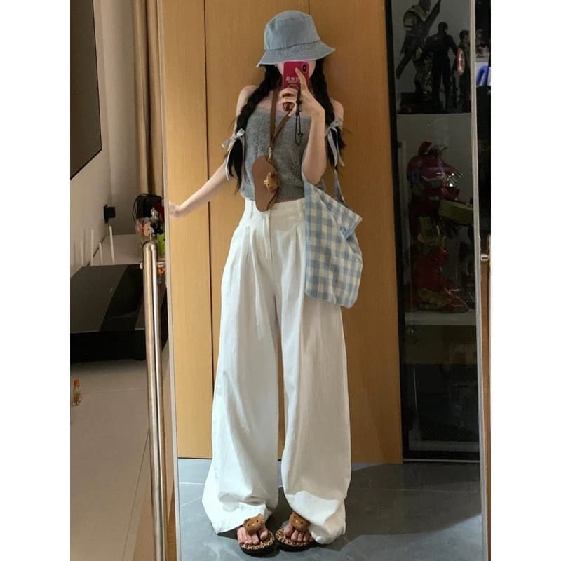 SẴN 2XL [Bigsize 60-85kg] Quần Jeans Trắng Bigsize ống rộng đi chơi hàng ngày dày dặn New2025