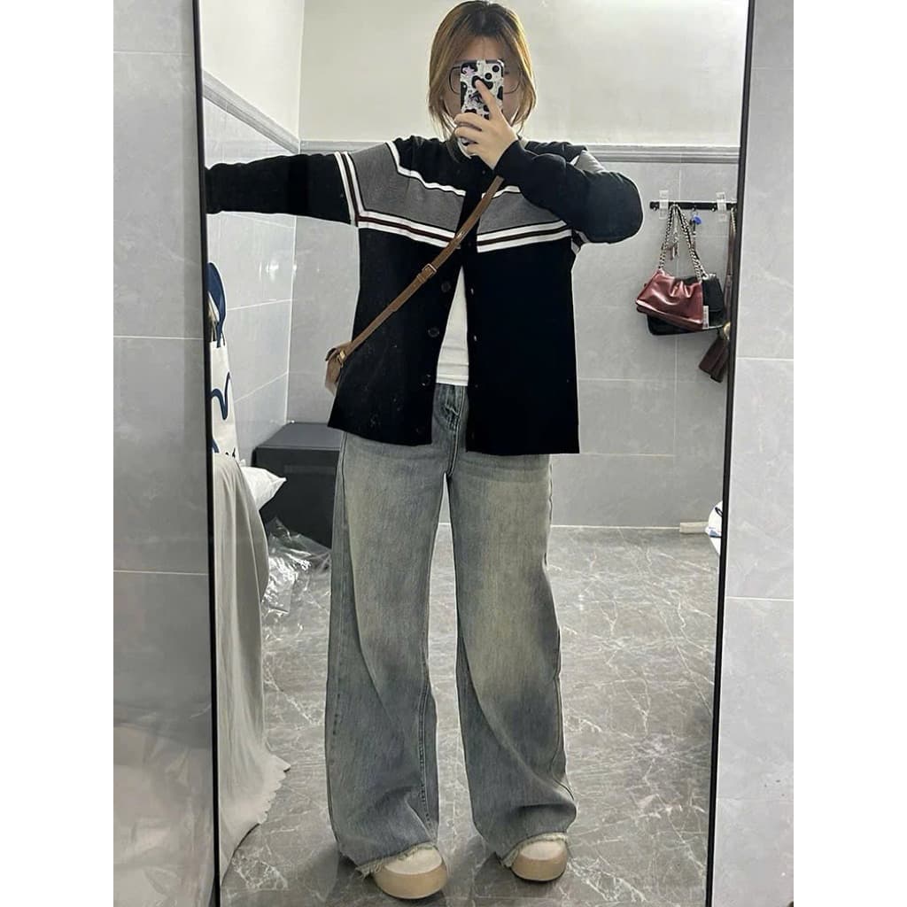 SẴN 34XL [BIGSIZE XL-4XL] Quần Jeans Bigsize Nữ Lưng Cao Ống Suông Màu Xanh Nhạt Phủ Bụi Hottrend 2025
