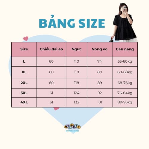 Bảng size