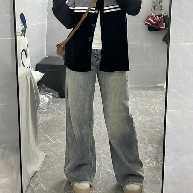 SẴN 34XL [BIGSIZE XL-4XL] Quần Jeans Bigsize Nữ Lưng Cao Ống Suông Màu Xanh Nhạt Phủ Bụi Hottrend 2025