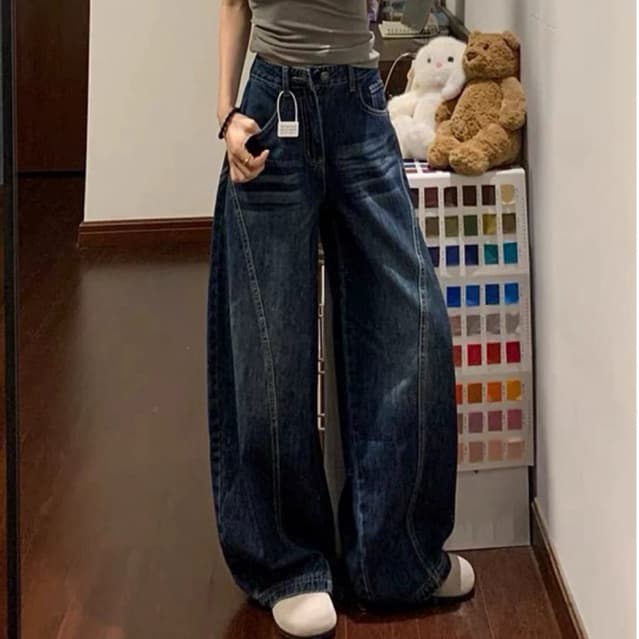SẴN [Bigsize 55-88kg]Quần jeans nữ có Bigsize dài ôm eo màu đậm  2026