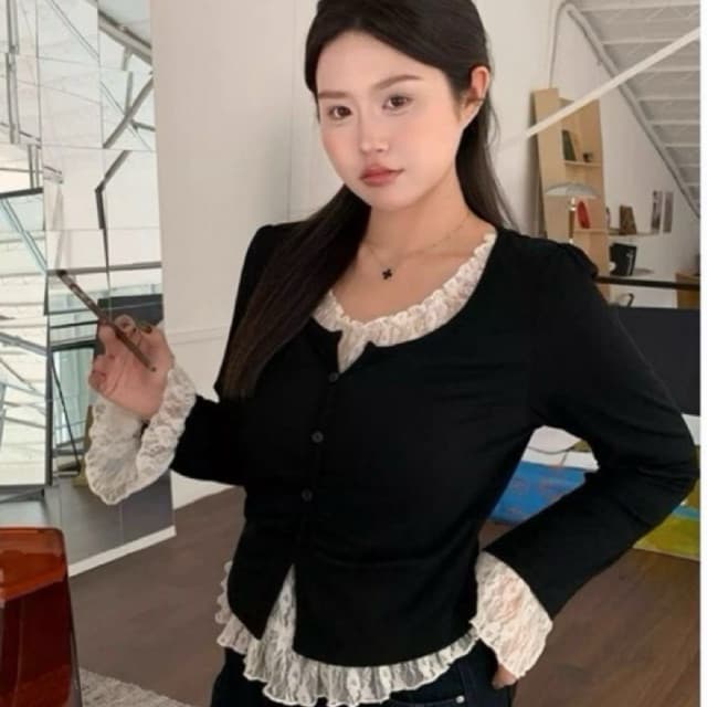 SẴN [BIGSIZE L-4XL] Áo Thun Bigsize Nữ Màu Đen Tay Dài Thiết Kế Dài Tay Phối Ren Buộc Nơ Hottrend Hàn Quốc 2025
