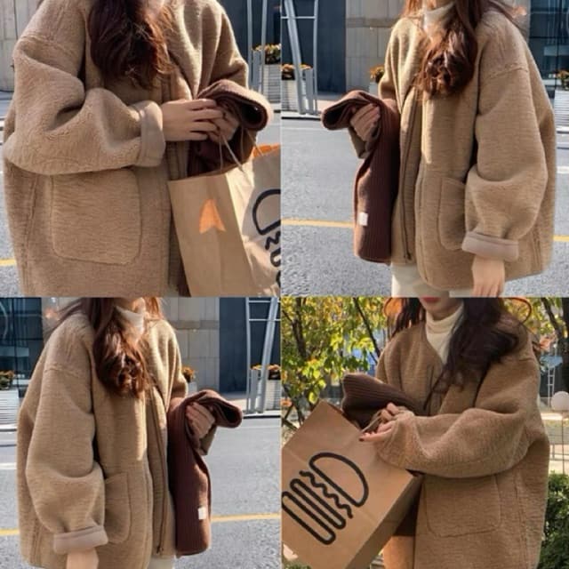 SẴN [BIGSIZE XL-5XL] Áo Khoác Bigsize Nữ Lông Cừu Dày Dặn Màu Nâu Nữ Tính Cao Cấp Phong Cách Hàn Quốc