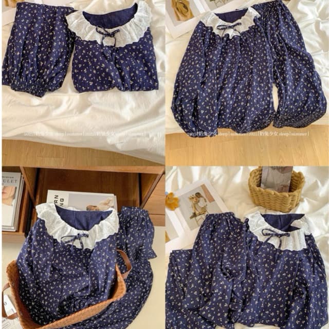 [BIGSIZE XL-7XL] Bộ Đồ Ngủ Pijama Bigsize Nữ Màu Xanh Dài Tay Quần Dài Thoải Mái Phong Cách Dễ Thương Ngọt Ngào