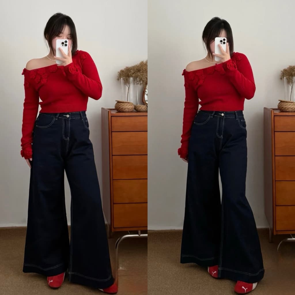 SẴN 12XL [Bigsize 55-90kg] Quần Jeans Bigsize Ống Rộng Xanh Denim Basis sang chảnh Hot 2025 (498)