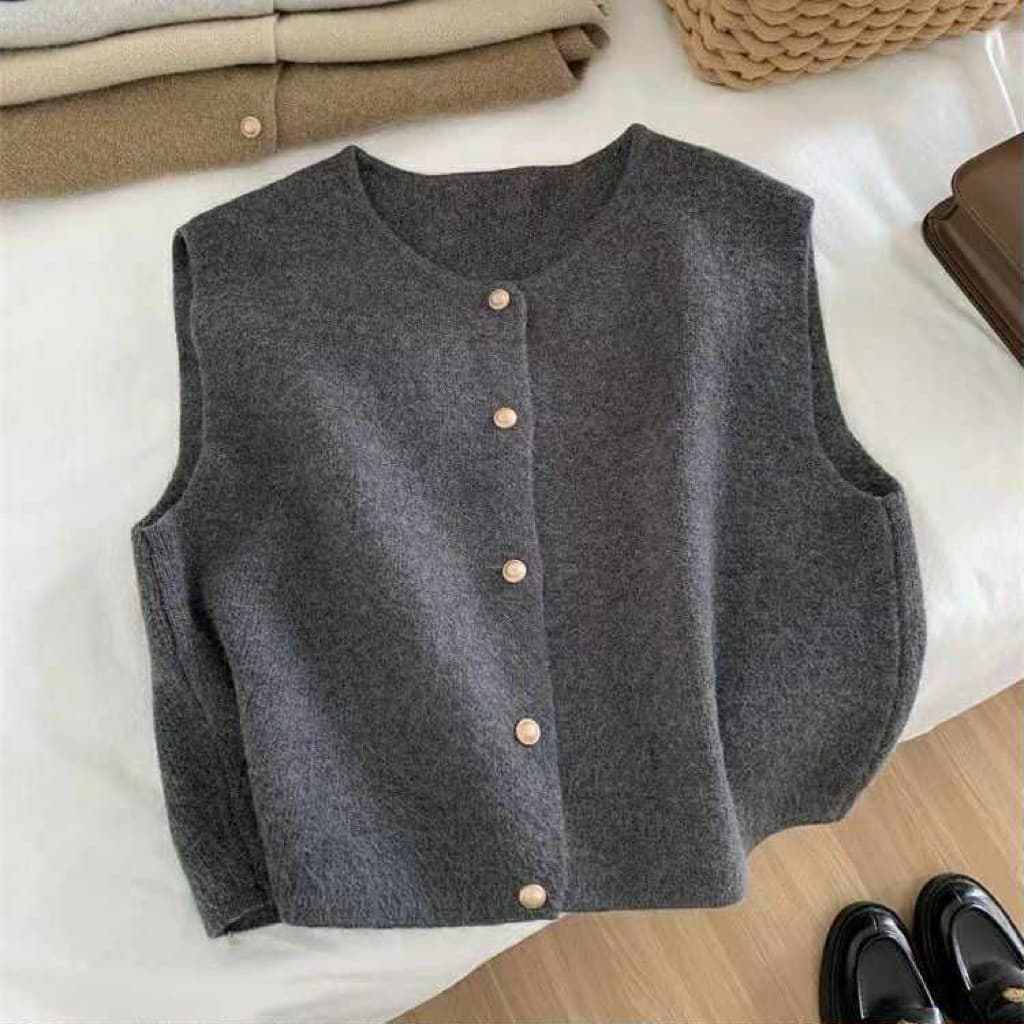 SẴN ĐEN KEM [BIGSIZE L-3XL] Áo Gile Bigsize Nữ /Chất Liệu Len Dệt Kim Mềm Mại Nhiều Màu Cách Điệu Hottrend 2025