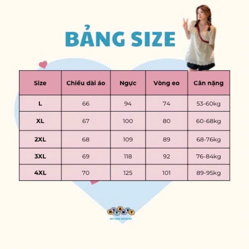 Bảng size