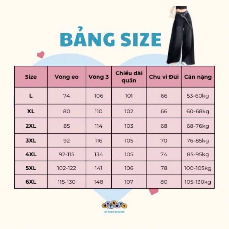 Bảng size
