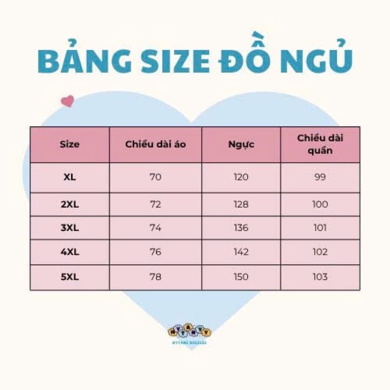 Bảng size